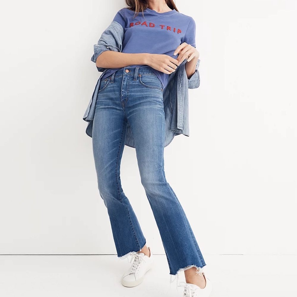 Madewell Raw Hem Cali Demi Boot Cut Jeans